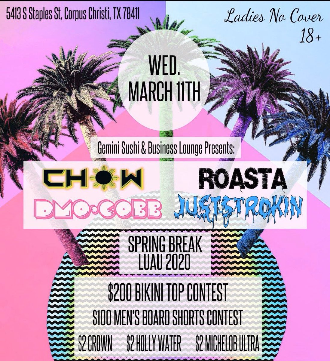 DmoCobb's tweet photo. SPRING BREAKERS, making a quick trip to Corpus Christi, TX tomorrow. 

Its been about a year and im excited to be back 👾👾 https://t.co/OkG770rC9t