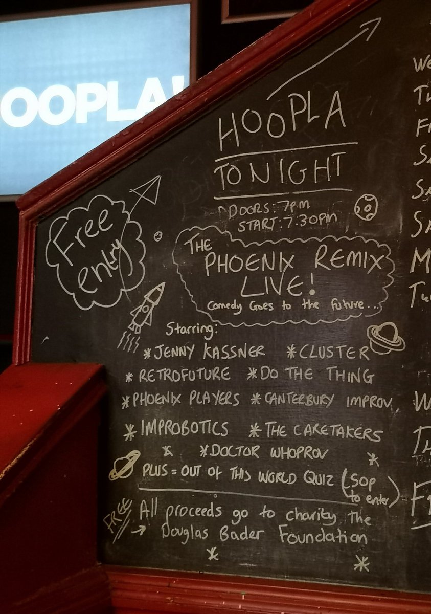 Tonight!!we are. Taking over <a href="/hooplaimpro/">Hoopla Impro</a> with lots of futuristic and space themed fun!

Raising money for <a href="/douglasbaderfou/">DouglasBader Foundat</a> come along it's a cracking line up!