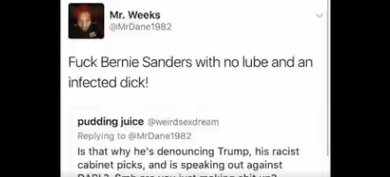 But what makes Sanders& #39; unique is that the people who attack him in the most vile ways are signal boosted or even friends w/ powerful people in politics & media who attack Sanders& #39; bros. For instance, here& #39;s a photo of now-banned Mr. Dane with Hillary & a letter she wrote (12/?)