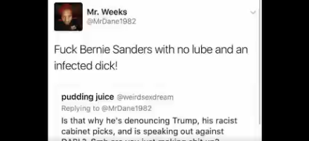 But what makes Sanders' unique is that the people who attack him in the most vile ways are signal boosted or even friends w/ powerful people in politics & media who attack Sanders' bros. For instance, here's a photo of now-banned Mr. Dane with Hillary & a letter she wrote (12/?)