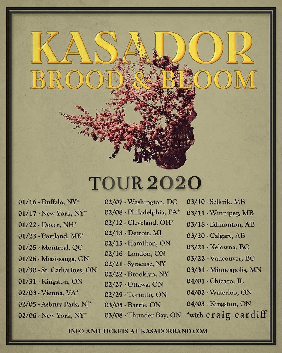 Excited to share we will be joining <a href="/KasadorBand/">KASADOR</a> again for their return to Edmonton at <a href="/TheRecRoomCa/">The Rec Room CA</a> March 18. Not only that but it's a FREE show! We can't wait to see ya there!

#Kasador #broodandbloom #yeg #wem #recroom #west #live #concert #free #rock #kingston