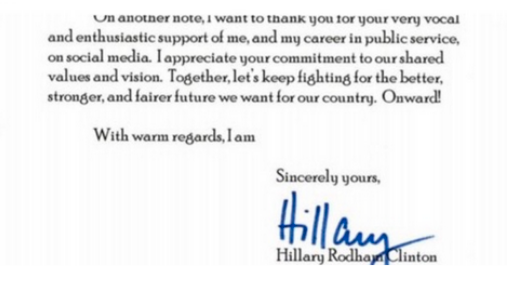 But what makes Sanders' unique is that the people who attack him in the most vile ways are signal boosted or even friends w/ powerful people in politics & media who attack Sanders' bros. For instance, here's a photo of now-banned Mr. Dane with Hillary & a letter she wrote (12/?)