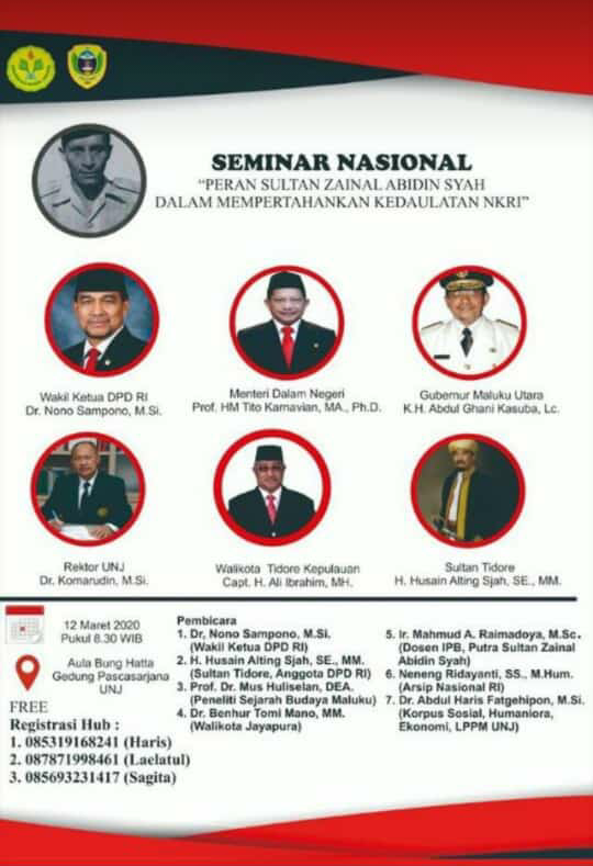 efendihusain1's tweet photo. Ayo datang dan saksikan
SEMINAR NASIONAL
"PERAN SULTAN ZAINAL ABIDIN SYAH DALAM MEMPERTAHANKAN KEDAULATAN NKRI" https://t.co/RgkGe0W6cM