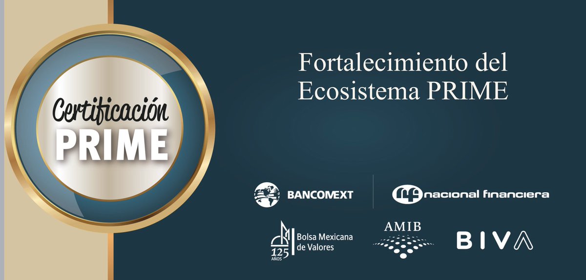 SantSalinas's tweet photo. El día de hoy @BIVAMX se incorpora formalmente a la #CertificaciónPRIME
Es un gusto poder sumar y trabajar en conjunto con @bancomext , @NafinOficial , @AMIB_Valores y @BMVMercados en beneficio de los empresarios mexicanos https://t.co/clO09fDiq0