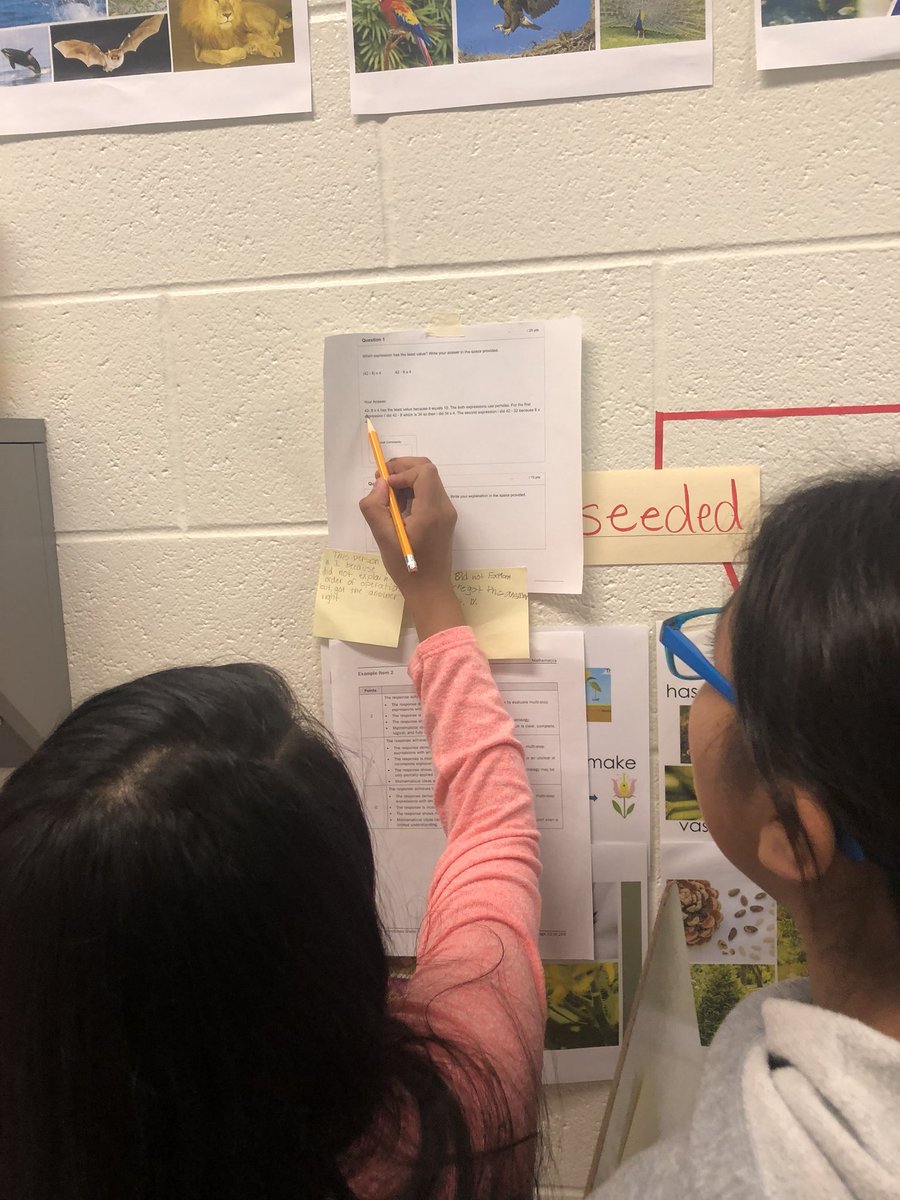 Evaluating student exemplars using peer coaching and feedback with Milestones practice and spiral review of math grade level content. <a href="/RodLarrotta/">Rodney Larrotta</a> <a href="/SandiHarrison22/">Sandi Price Harrison</a> <a href="/lauracasey3/">Laura Casey</a> <a href="/Hasty_Huskies/">Hasty Fine Arts Acad</a> #rigorandrelevance #fifthgrade #CCSD #BeDoHaveGive