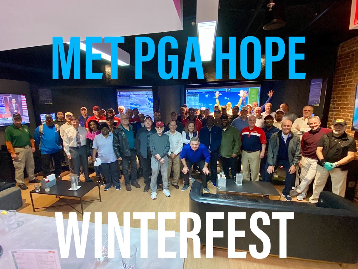 MetropolitanPGA's tweet photo. Here at @fiveirongolf Flatiron Location for our Met PGA HOPE WINTERFEST! Thank you to Five Iron for hosting us. We are excited for our veterans to be able to test out the #fullswingsimulators before the Northport VA receives one from the @JordanSpieth Fam Foundation! #metpgahope https://t.co/Z1QNzYbbK1