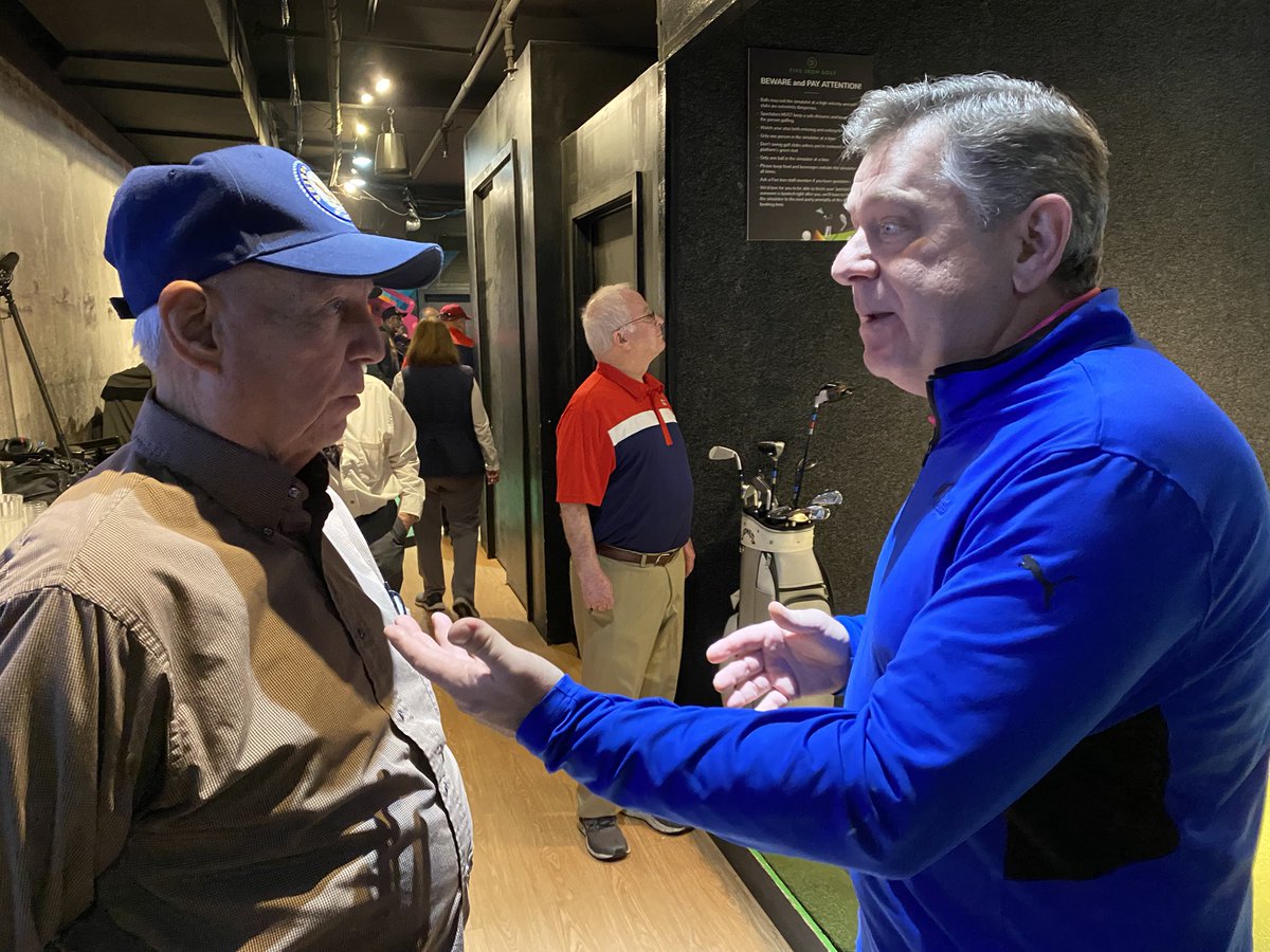 MetropolitanPGA's tweet photo. Here at @fiveirongolf Flatiron Location for our Met PGA HOPE WINTERFEST! Thank you to Five Iron for hosting us. We are excited for our veterans to be able to test out the #fullswingsimulators before the Northport VA receives one from the @JordanSpieth Fam Foundation! #metpgahope https://t.co/Z1QNzYbbK1