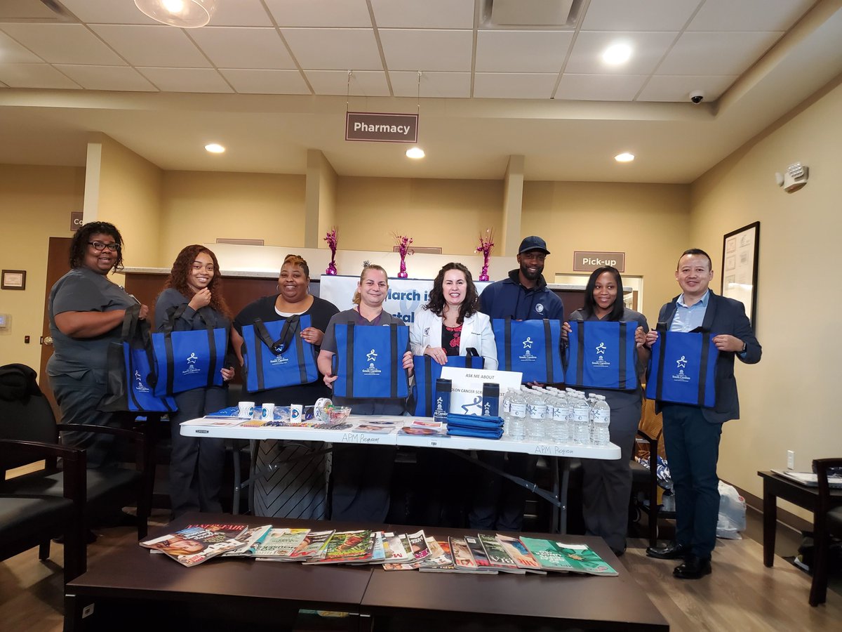 ChampsforCRC's tweet photo. @coop_health Eastover site celebrating CRC month and educating patients in the lobby! Thanks Eastover for bring great CRC champions! #screenoutcancer #crcmonth #cooperativehealth #CCSPSC https://t.co/yMORyVJfEx