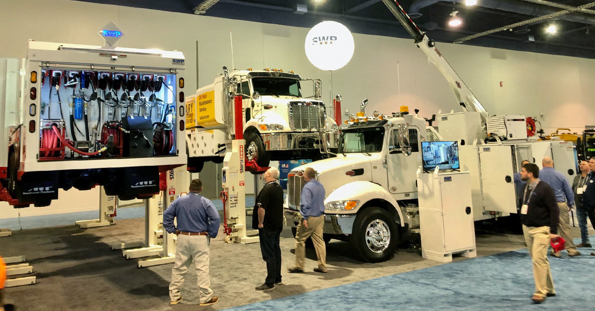 SWProducts's tweet photo. Day 1 of #ConExpo2020 in Las Vegas. We have a full lineup of SWP products including a 2000 Gallon Fuel and Lube Truck, PM/Lube Truck, Lube Trailer, IMT Service Truck with SwapBox, a QP Diesel Generator and several Specialty Diesel Pump Packages in booth South Hall 2 - S64729. https://t.co/9xMvVStfA4