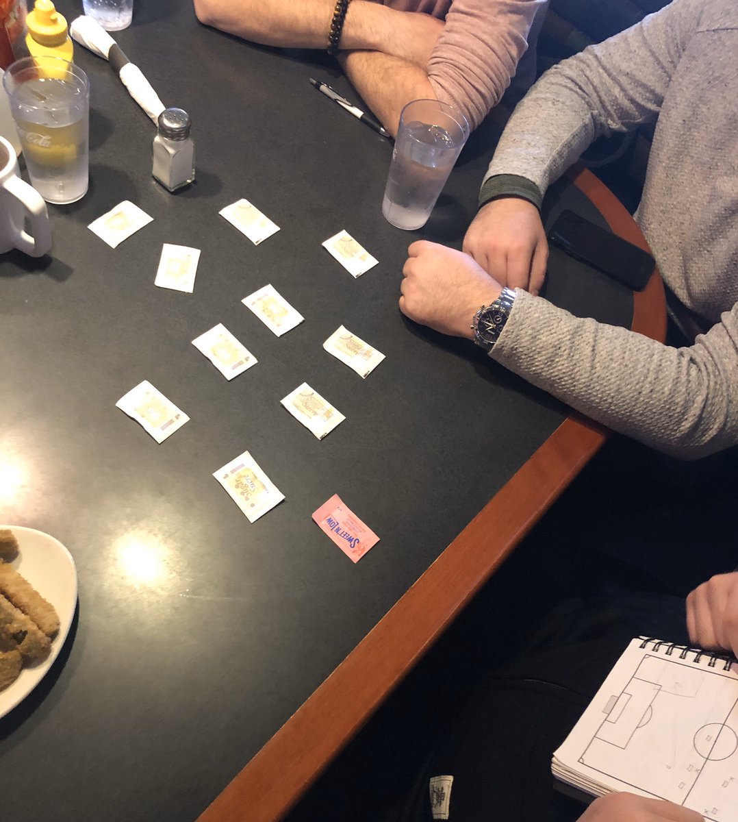 CoachMendonca's tweet photo. Lunch social time turned into #TacticsTime with @TecumsehSoccer staff. Morning meeting continued into #workinglunch @NlBoard should design a fullsize table-top tool! https://t.co/Q92xI6HK8C