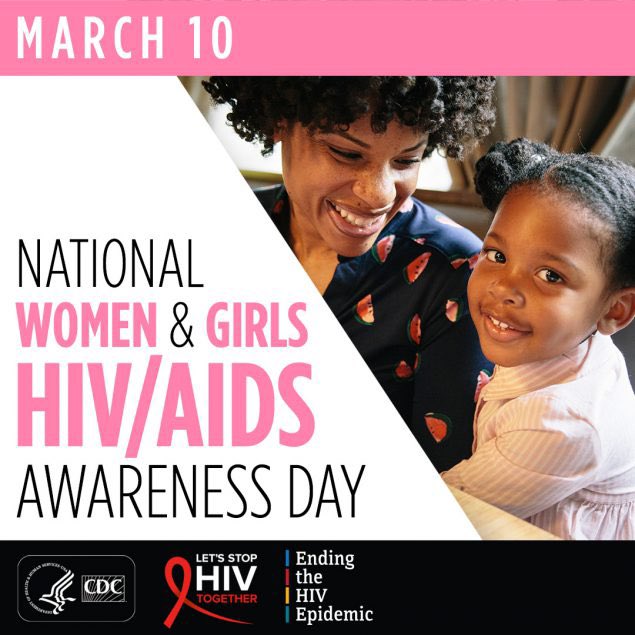 MpowerStL's tweet photo. March 10 is National Women &amp; Girls HIV/AIDS Awareness Day! Help raise awareness about the impact of #HIV on women and girls as they face unique challenges. You can find out how to support women and girls and help end the HIV epidemic here: https://t.co/E1nQOCqf6C https://t.co/arrDKQDBuy