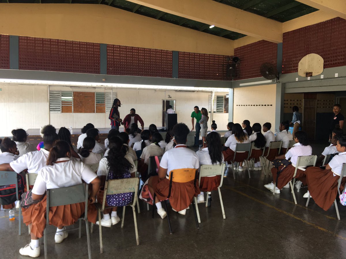 WEverywhereTT's tweet photo. Today we’re at Chaguanas South Secondary School with @2CentsMovement as part of our International Women’s Week celebrations! https://t.co/f69s6z64GZ
