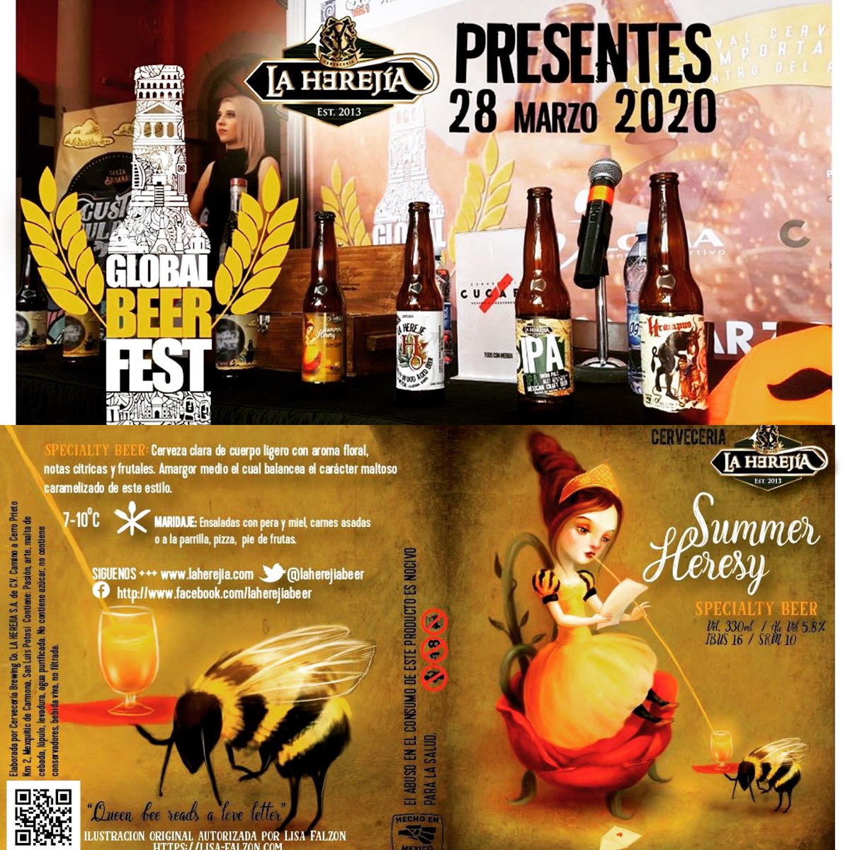 ppyanez's tweet photo. Amigos, faltan pocos dias! estaremos presentes en el Global Beer Fest  este sábado 28 de marzo de 2020 en San Luis Potosí!
No te pierdas nuestro lanzamiento oficial,  Summer Heresy!!! #cervezaartesanalmexicana #friends #craftbeer  #craftbeerlover https://t.co/9cdOnNlcrQ