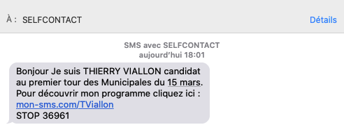 RobinLVD's tweet photo. @CNIL c'est pour un signalement. @thierryviallon est entrain d'effectuer une campagne SMS bien crado (pas de consentement, je ne vote même pas à Montauban). https://t.co/sczxkNZ9Tf