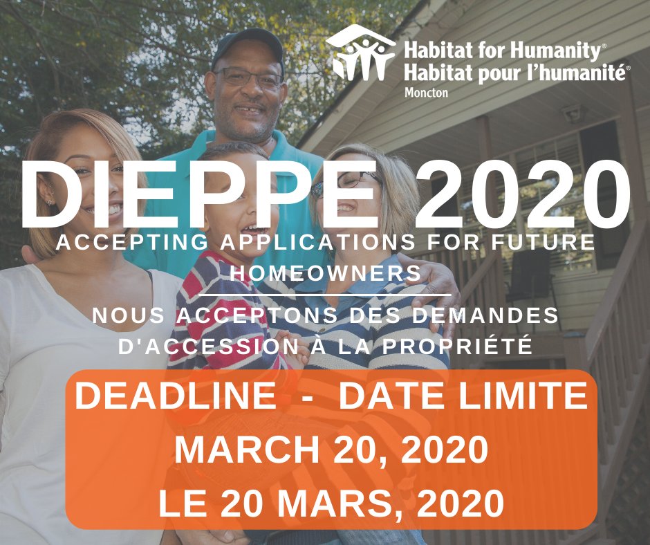 We are still accepting our Expression of Interest forms and applications until March 20th. 

Forms can be submitted online or pick-up a paper copy at the Habitat for Humanity Restore (950 Mountain Road) / Affiliate office (1201 Mountain Road, Suite 103).