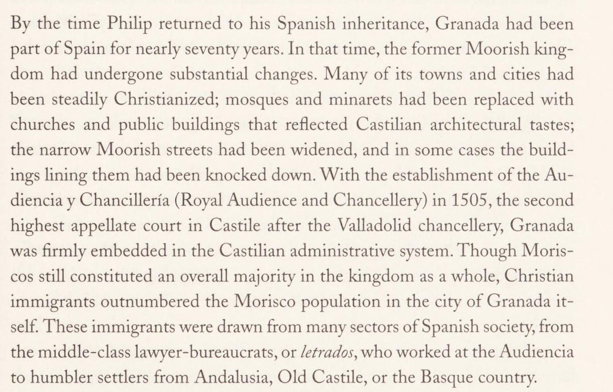 cities streets were renamed in former islamic granada, buildings reflected castilian tastes & spanish immigrants were sent from all parts of the country to assimilate the population