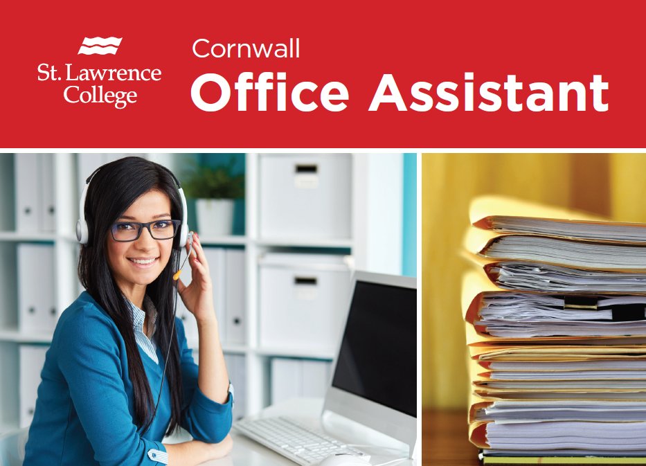SLCCLPI's tweet image. St. Lawrence College is presenting an eight week, Office Assistant Program to help you prepare for employment such as Office Assistant, Administrative Assistant, Receptionist, Front Desk Clerk, or Customer Service.

From March 23 - May 15, 2020

slccorporatetraining.ca/news/