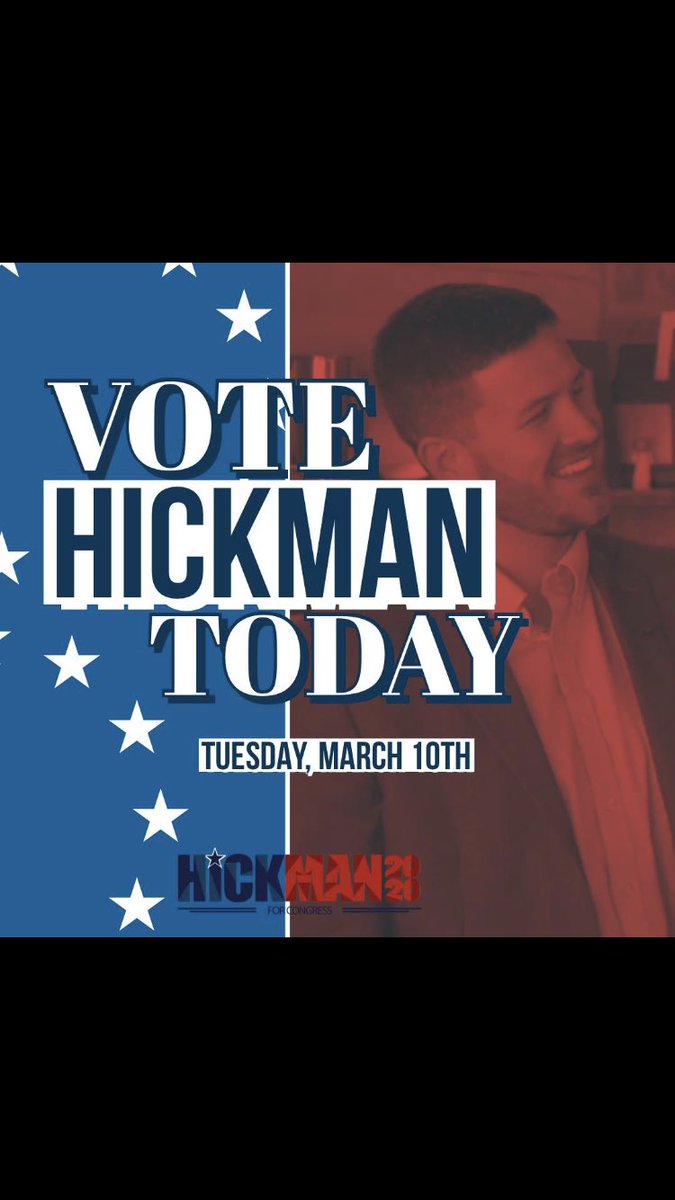 Ehick4's tweet photo. Everyone get out and Vote Samuel Hickman for U.S. Representative!! @ForHickman #HickmanforCongress #VoteHickman https://t.co/kFMrDSgrw7