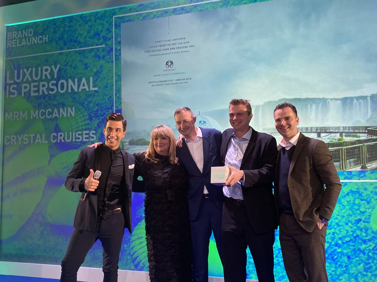 Global_MRM's tweet photo. Congratulations to our #MRM UK team for a successful night at the 2020 Travel Marketing Awards! The team took home Gold in Brand Relaunch for their @CrystalCruises “Where Luxury is Personal™” campaign. Check it out! #TTMA2020 https://t.co/bEUr2IrF2S
