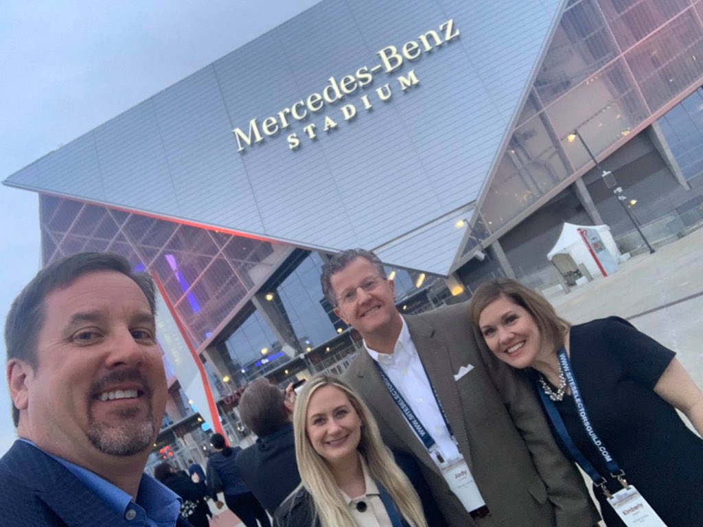 DevelopDanville's tweet photo. #DevelopDanville is part of a #TeamKentucky delegation working the Site Selectors Guild crowd at the incredible Atlanta Falcons stadium. @NKYTriED @KyTouchstone   #SSG2020 https://t.co/GL7kmJrV5r