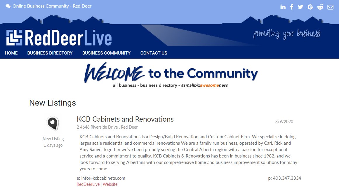 New Listing KCB Cabinets #reddeer business directory reddeerlive.ca