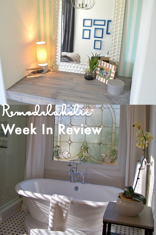 DIY Tile Shower &amp; Tub Update in A Weekend + Spring Decor remodelaholic.com/diy-tile-showe…