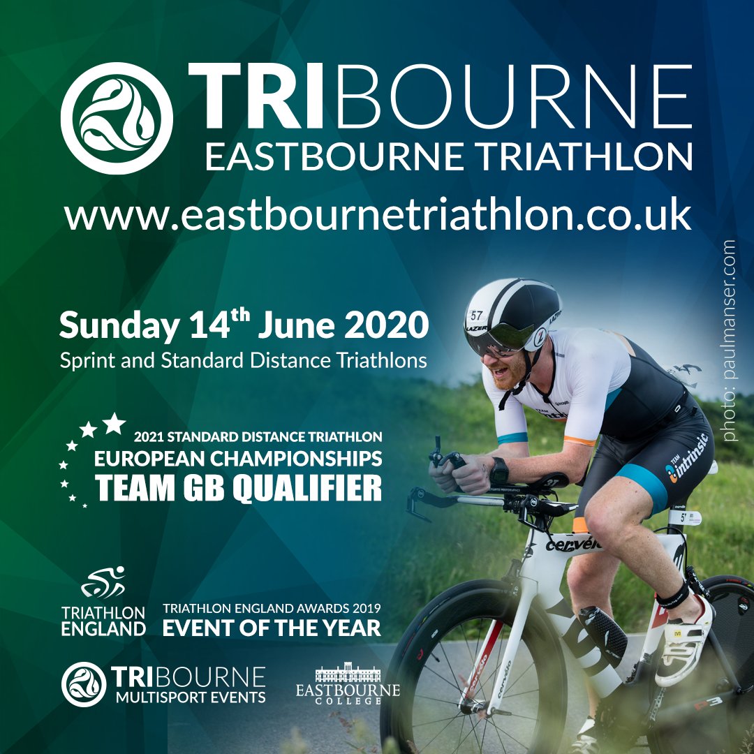 We're back with the 2020 Eastbourne Triathlon!
Don't miss the chance to sign up for one of the most scenic and iconic events of the year.  
Enter today @ eastbournetriathlon.co.uk
Triathlon England Event of the Year
#Britishtriathlon #Swimbikerun #tribourne #Eastbournetriathlon