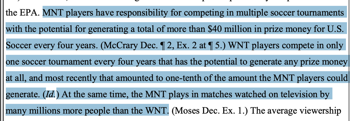 mollyhc's tweet photo. Another USSF argument: "The job of a men's national team player carries more responsibility than that of a women's national team player." https://t.co/5h2t0Hch9v