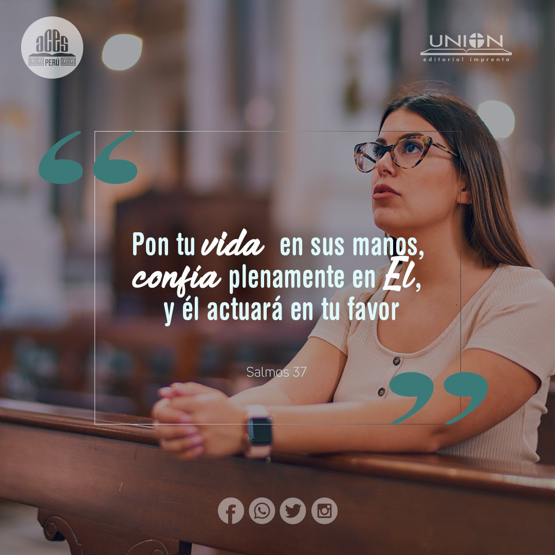 EditorialUnion's tweet photo. Pon tu vida en las manos de Dios, él actuará a tu favor. Bonito día 🤗
#rpsp https://t.co/0GCtWLeC1M
