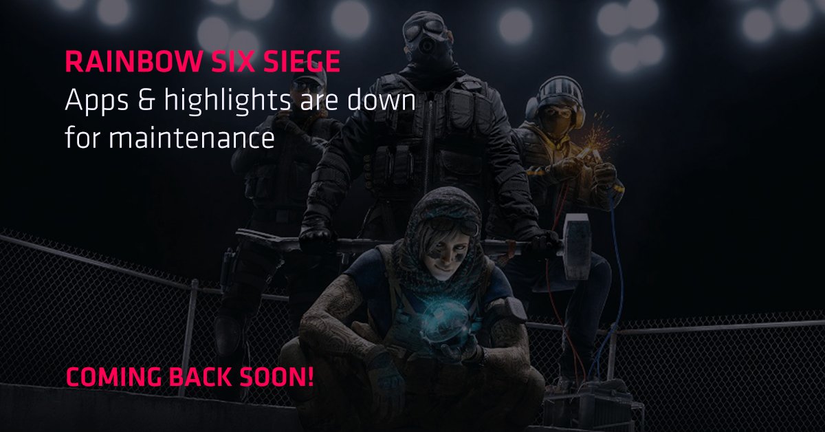 OWsupportclosed's tweet photo. Making adjustments to the last patch on #RainbowSixSiege - Your Game Summary &amp; Apps will be back up soon! https://t.co/n3WVw4GliT