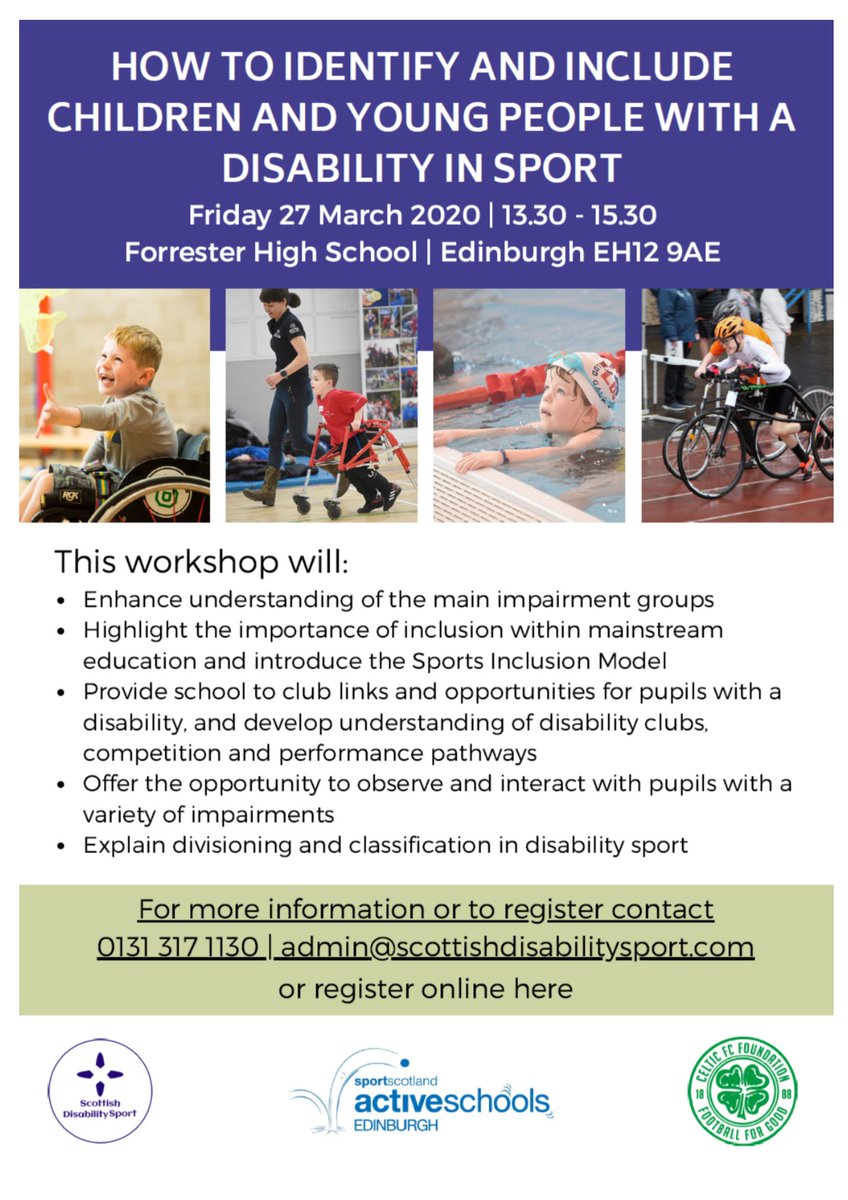 ActiveNewbattle's tweet photo. Places are filling up fast on this CPD workshop👇
Great opportunity for @newbattlehigh pupils
🏀⚽️🏊‍♂️🎾
@NewbattlePE https://t.co/dGiSY8AyVU