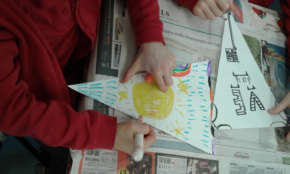 WoolastonSchool's tweet photo. Phoenix Art class - Today we decorated bunting for the VE day celebrations. https://t.co/dCj3JeGDR1