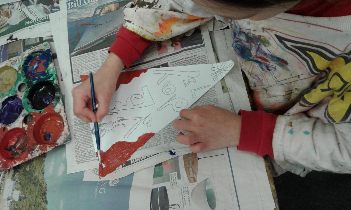 WoolastonSchool's tweet photo. Phoenix Art class - Today we decorated bunting for the VE day celebrations. https://t.co/dCj3JeGDR1