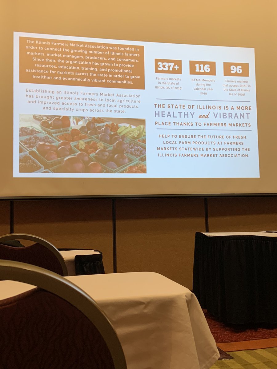 ElginFarmersMkt's tweet photo. Did you know there’s over 300 farmers markets in IL? So many places to gain access to fresh local foods! #LiveLocal #ILFMAConference #ILFB https://t.co/V2664Cr9wv