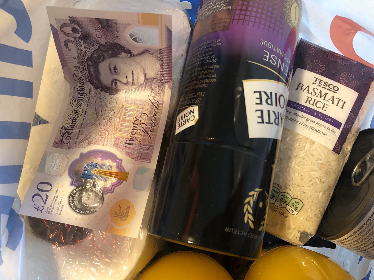 howardlake's tweet image. And to put my money where my mouth is, this food (based on what the foodbank is asking for) plus my first new £20 note will be donated to @colchfbank later today. #First202020 #Tenderaising