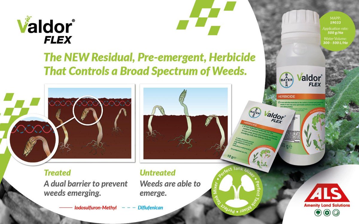 Valdor Flex works by creating a dual barrier to prevent a broad spectrum of weeds emerging for up to 4 months. Available now from ALS 👉 amenity.co.uk/total-contact-…