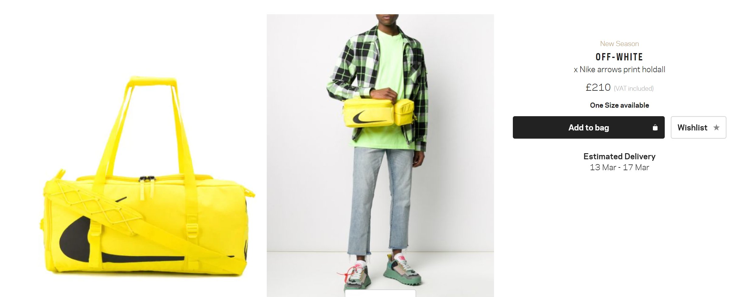 Buy Nike x Off-White Duffle/Waist Bag Combo 'Opti Yellow' - CQ4246