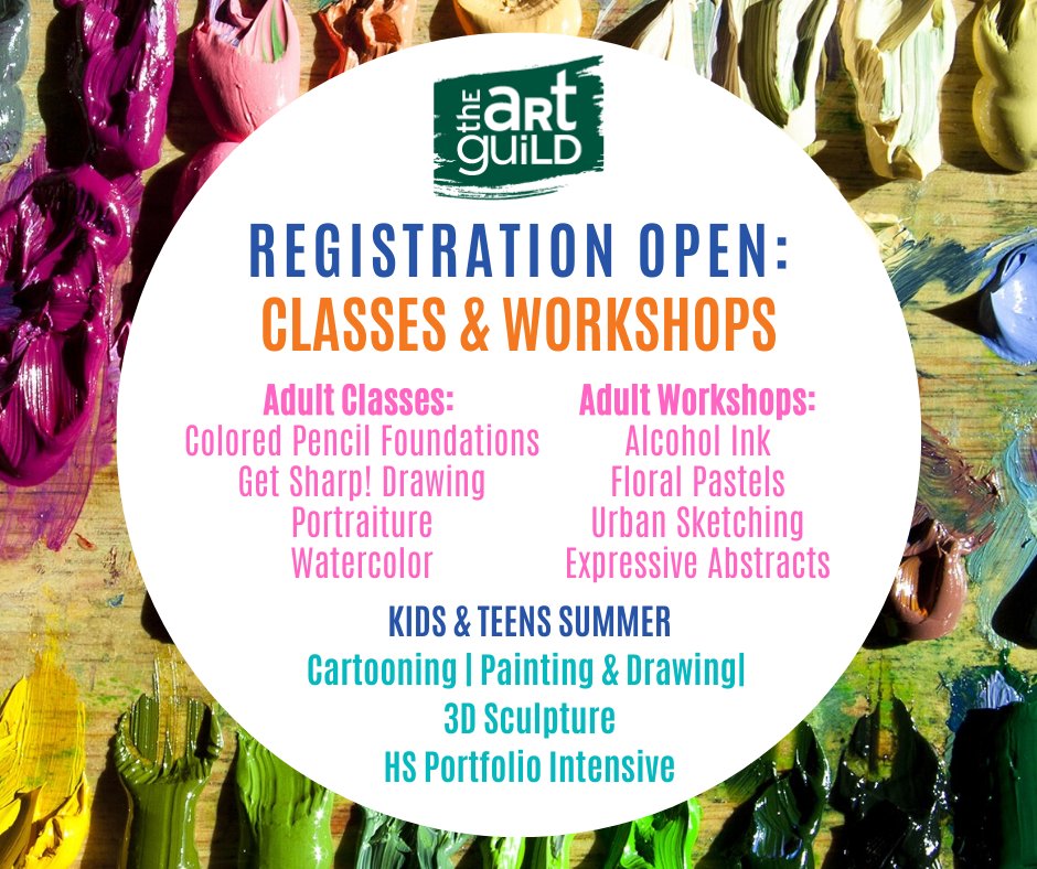 Call to Artists | Spring Classes &amp; Summer Camp! Plus, register by 4/20 and receive 20% off the second week in honor of The Art Guild's 20th Anniversary! - mailchi.mp/4a3ac8ca6369/r…