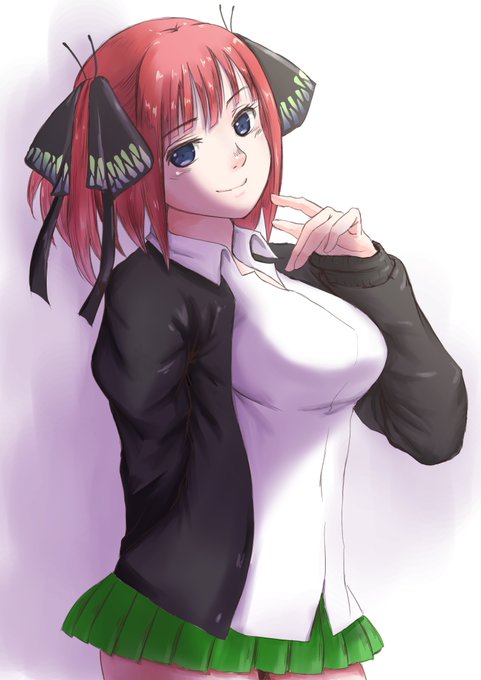 異澤さんがTwitterに投稿した中野二乃(五等分の花嫁)のイラスト。