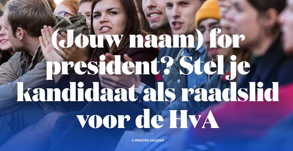 HvanA_nl's tweet photo. Ben jij betrokken, heb je een mening en wil je je inzetten voor collega's of studenten? Maak je dan klaar voor je campagne voor de @hvacmr of een van de deelraden. #laatjestemhoren #verkiezing

https://t.co/Srlbkg6j9P https://t.co/I27Bb4A02o
