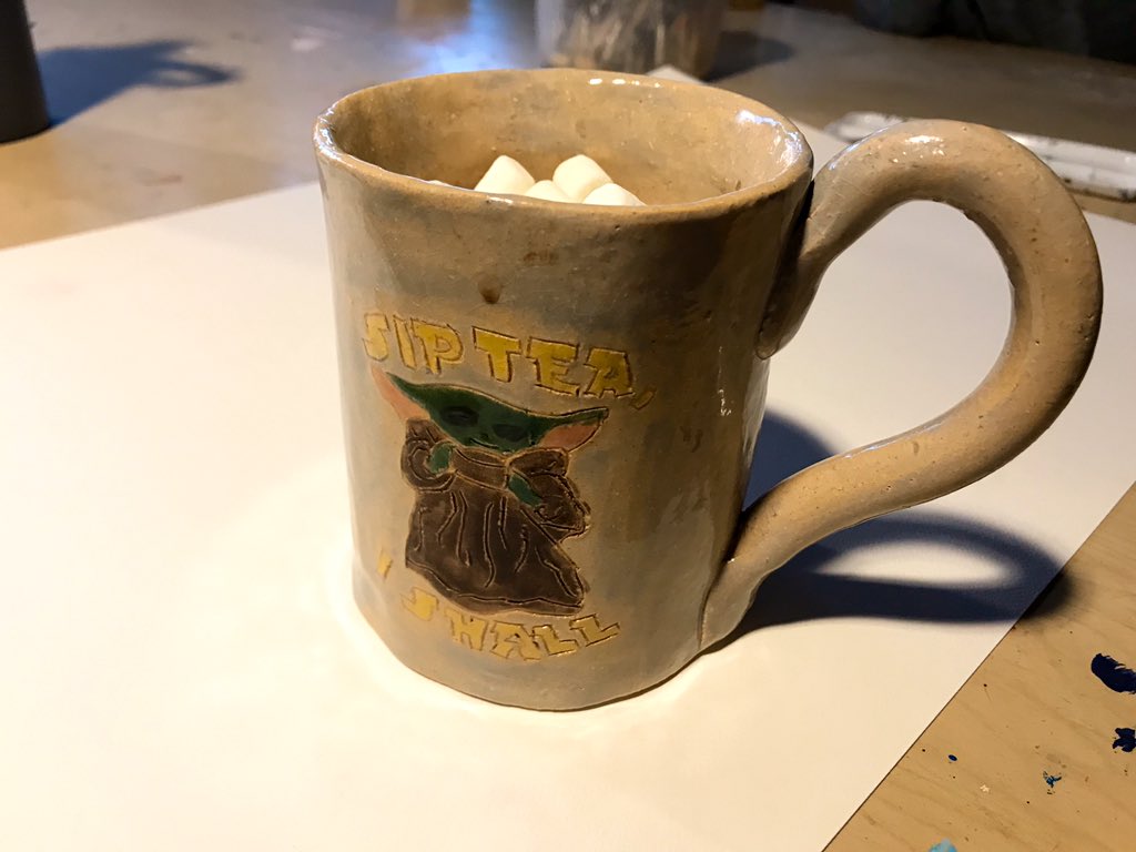 GorvettART's tweet photo. My little baby Sevies are knocking it out of the park! Slab Mugs are always a hit! #7thgradeart #OMS #DG58 #dg58pride #middleschoolart https://t.co/uXHt0c5vb7