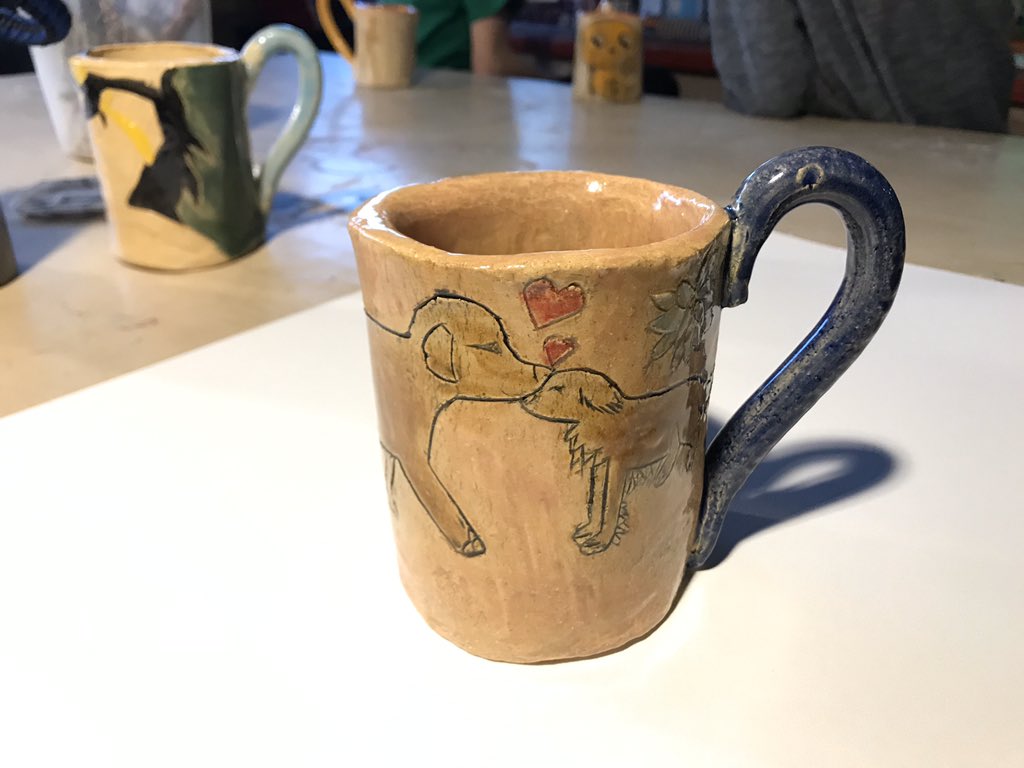 GorvettART's tweet photo. My little baby Sevies are knocking it out of the park! Slab Mugs are always a hit! #7thgradeart #OMS #DG58 #dg58pride #middleschoolart https://t.co/uXHt0c5vb7