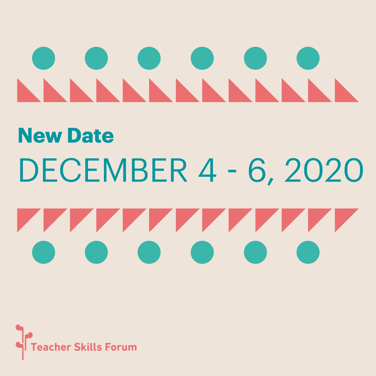 It is our pleasure to inform you that the new dates for the Teacher Skills Forum have been set to December 4-5-6, 2020 at Queen Rania Teacher Academy.

We look forward to welcoming you at the Forum and invite you to contact us at +962 (6) 5540856 / forum@teacherskillsforum.org