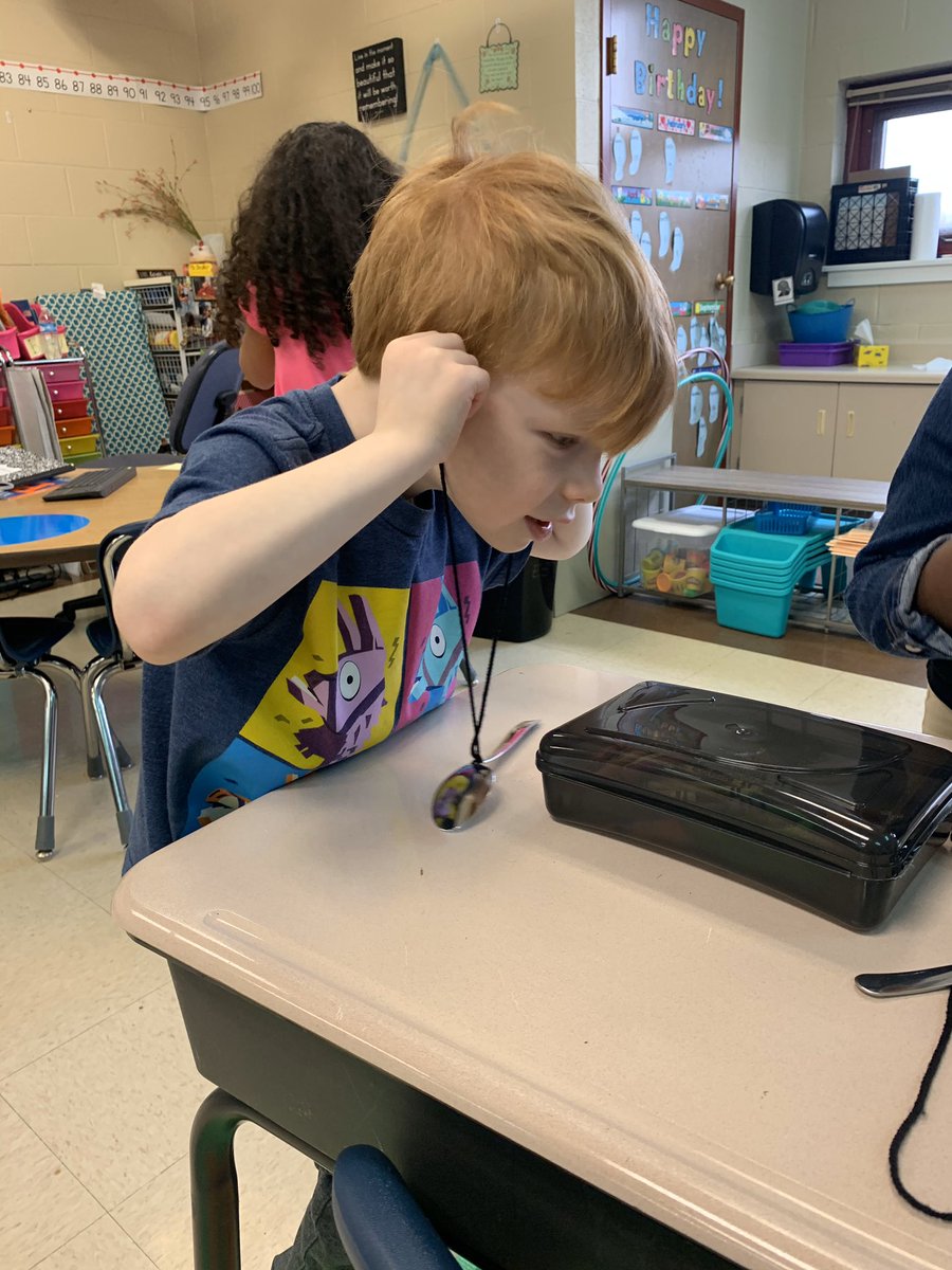 NorthfieldEle's tweet photo. Kindergarten students making sense of sound phenomenon through constructing explanations based on cause and effect relationships. They are looking forward to learning about Thomas Edison and his inventions!  #knighted #wherekidscomefirst https://t.co/UusBDz2wgg