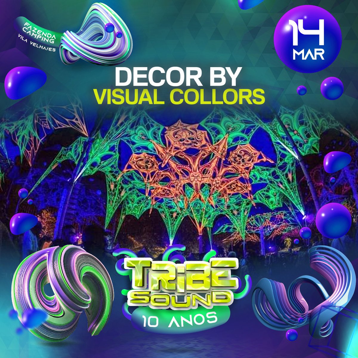 🎨 VISUAL COLLORS

Quando se fala de pista, a @visualcollorsdecor é sem dúvidas a empresa com os mais belos projetos do Brasil. Eles prepararam um novo tipo de montagem para essa edição de  10 anos de Tribe Sound!
⠀
*Todos os ingressos são intransferíveis e devem ser nominais.