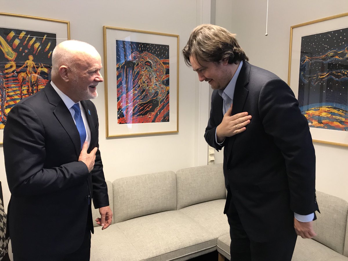 Exercising due courtesy &amp; my current no-handshake policy in meeting Norway's State Secretary of Foreign Affairs, Jens Frølich Holte, in Oslo today. Good discussions on fortifying 2020 Ocean Action in the lead-up to, during, &amp; after UNOC, Lisbon, 2-6 June.