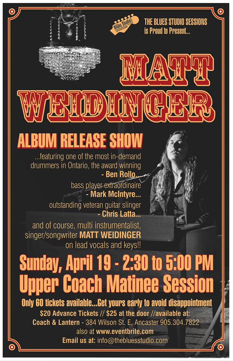 TheBluesStudio's tweet photo. @Mattweidinger Album  Release Show @CoachAndLantern https://t.co/GJKxEbrcns