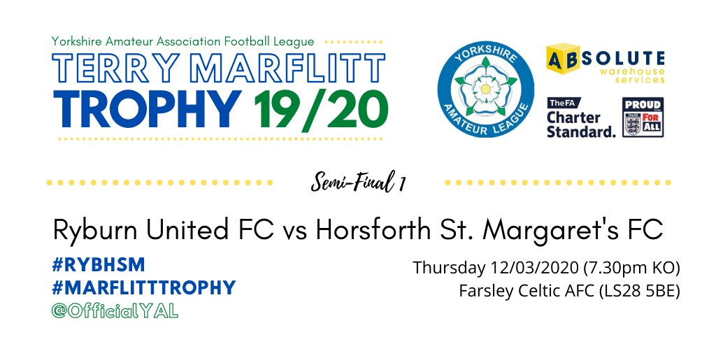 The first #MarflittTrophy semi-final is upon us this Thursday.

Both <a href="/RyburnUnitedAfc/">Ryburn United AFC (Seniors)</a> and <a href="/Horsforthmags/">HSM ⚽️</a> are in the Supreme Division's Top 6.

When they met in the League in September, Horsforth won 2-0 thanks to goals from Luke Norman and Joe Dixon.

#RYBHSM