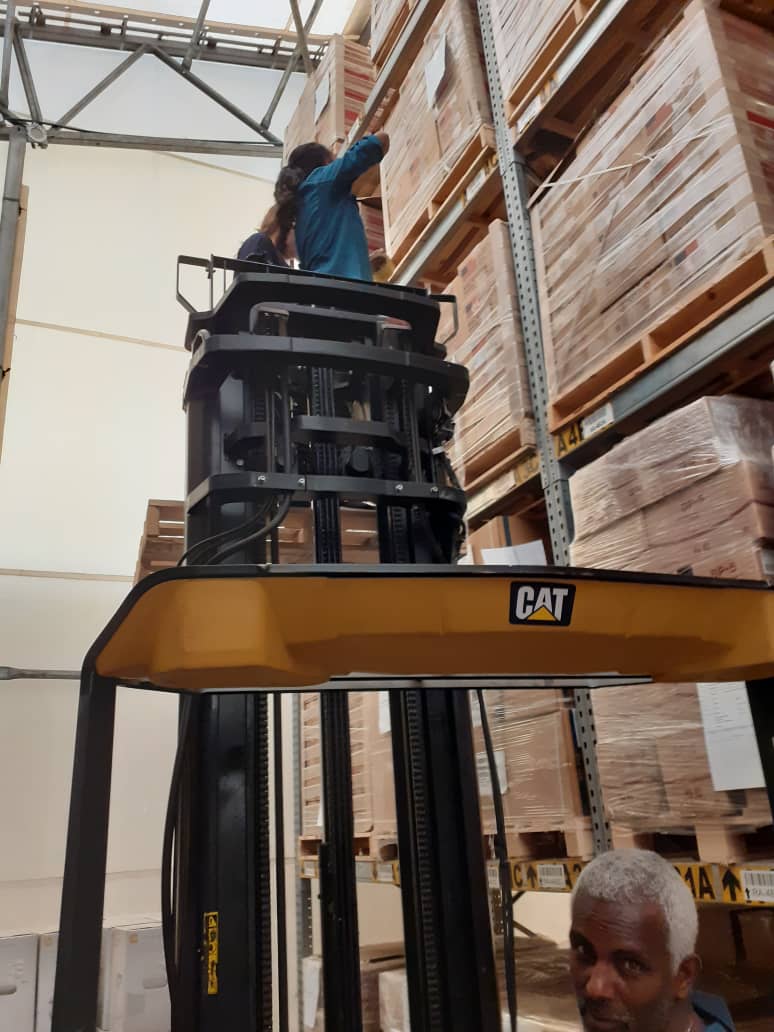 zzimmber's tweet photo. End of day two! Enjoyed some more hands on, practical work aboard our (slightly disconcerting) forklift lift labelling and keeping inventory of the many different items.
Liking the environment!
w/@fikiraschalew1 
@SihamCAS @MrDRedmond @ICSAddisHS @ICSAddis #ICSintern20 https://t.co/o2a9LraBEy