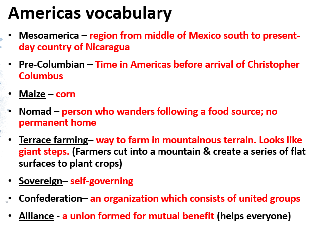 MrsFrizzellSIM's tweet photo. We have been studying the Americas before Columbus. Here is our vocab! https://t.co/zLRJTE1qW0